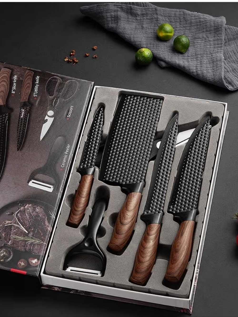 6-piece professional kitchen knife set